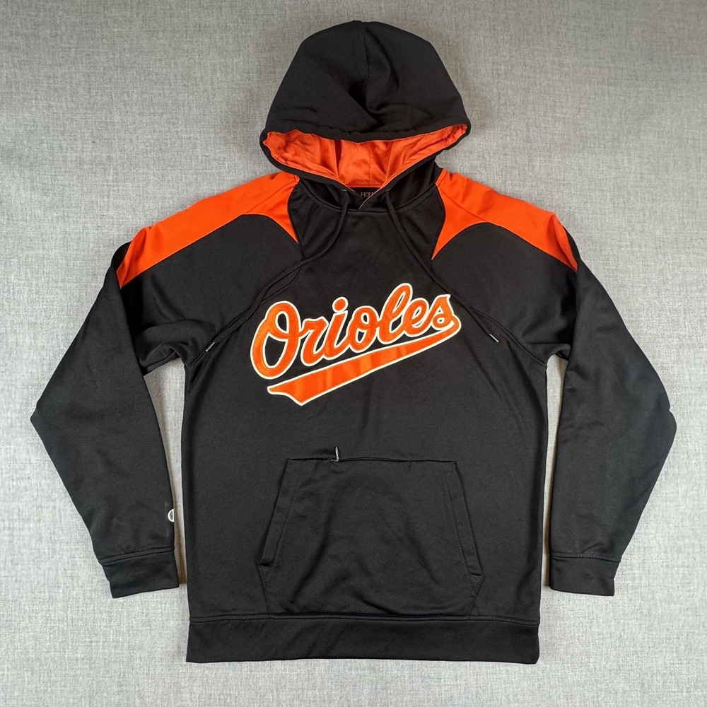 Baltimore Orioles Hoodie Sweatshirt Mens Small Black MLB Baseball Holloway